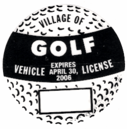 2005/06 Golf Vehicle License