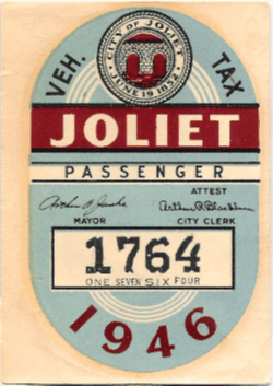 1946 Joliet Passenger Veh Tax