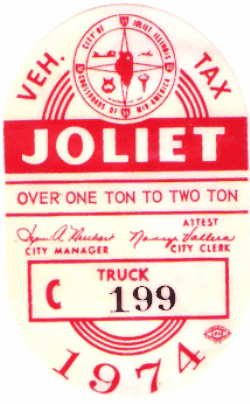 1974 Joliet Truck Veh Tax