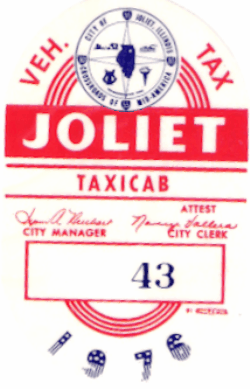 1976 Joliet Taxicab Veh Tax