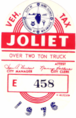 1976 Joliet Over Two Ton Truck Veh Tax