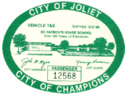 1988/89 Joliet Passenger Vehicle Tax