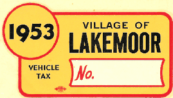 1953 Lakemoor Vehicle Tax
