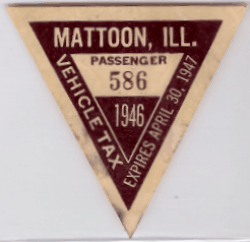 1946/47 Mattoon Passenger Vehicle Tax