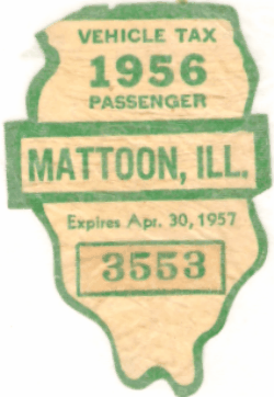1956/57 Mattoon Passenger Vehicle Tax