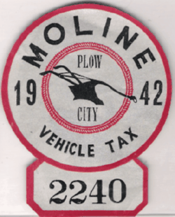 1942 Moline Vehicle Tax