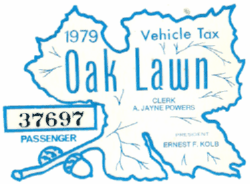 1979 Oak Lawn Passenger Vehicle Tax