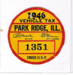 1946 Park Ridge Vehicle Tax Under 35HP