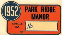 1952 Park Ridge Manor Vehicle Tax