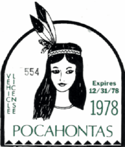 1978 Pocahontas Vehicle License