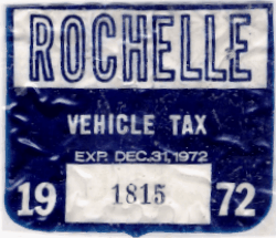 1972 Rochelle Vehicle Tax