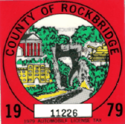 1979 Rockbridge Automobile License Tax