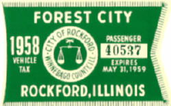 1958/59 Rockford Passenger Vehicle Tax