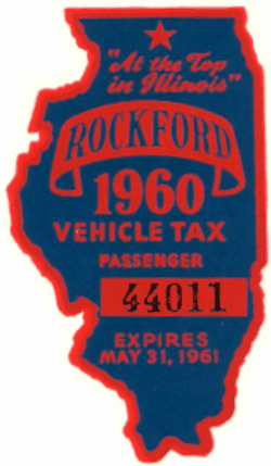 1960/61 Rockford Passenger Vehicle Tax
