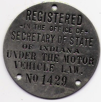 1905 Registered Motor Vehicle Disc
