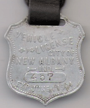 1900/01 Vehicle License New Albany