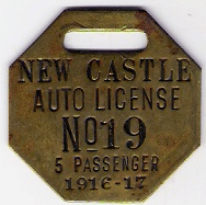 1916/17 Auto License 5 Passenger New Castle