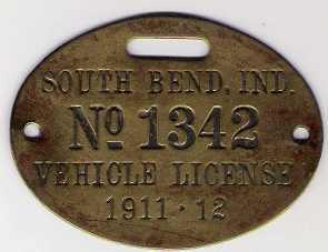 1911/12 Vehicle License South Bend