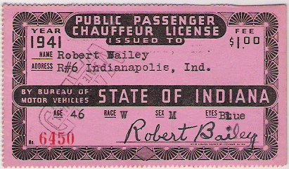 1941 Matching Paper License
