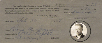 1928 Matching License back