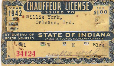 1942 Matching Paper License