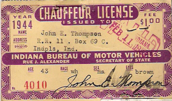 1944 Matching Paper License