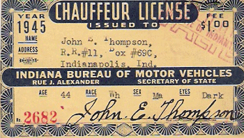 1945 Matching Paper License