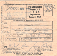 John Ringling North Waldorf Astoria Hotel 1955 Registration for a 1954 Cadillac Imperial
