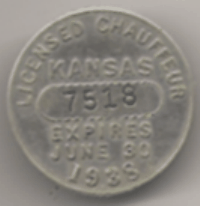 1937/38 Kansas Chauffeur Badge