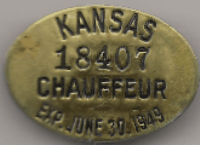 1948/49 Kansas Chauffeur Badge