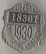 1930 Kentucky Chauffeur License