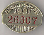 1931 Kentucky Registered Chauffeur