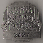 1935 Kentucky Licensed Chauffeur