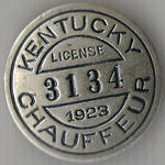 1923 Kentucky Chauffeur License