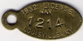 1932 Louisville Kentucky License