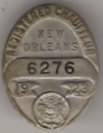 1923 New Orleans Louisiana Registered Chauffeur