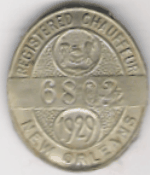 1929 New Orleans Louisiana Registered Chauffeur