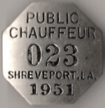 1951 Shreveport Louisiana Public Chauffeur