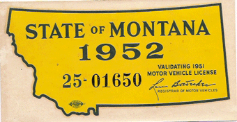 1952 Montana Passenger Windshield Sticker