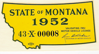 1952 Montana Passenger Windshield Sticker