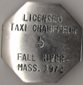 1972 Fall River Licensed Taxi Chauffeur