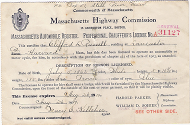 1909/10 Mass Certificate A31127