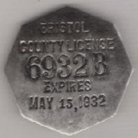 1931/32 Bristol County License Massachusetts