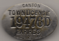 1940/41 Canton Town License Massachusetts