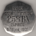 1930/31 Essex County License Massachusetts