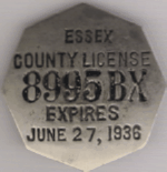 1935/36 Essex County License Massachusetts