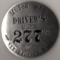 New Bedford Motor Bus Driver's License Massachusetts