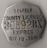 1948/49 Norfolk County License Massachusetts