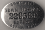 1950/51 Somerset Town License Massachusetts