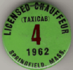 1962 Springfield Licensed Chauffeur Taxicab Massachusetts